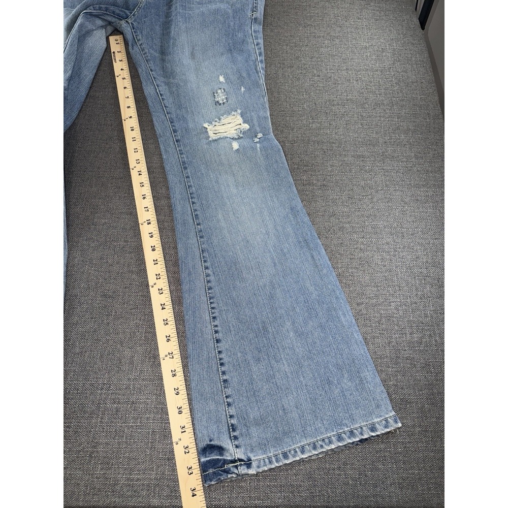 Aeropostale Authentic‎ Flare Jeans Women's 11/12L Distressed Light Wash Y2K - Picture 6 of 9